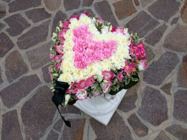 Cuore bianco e rosa