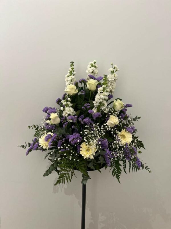 Composizione "small" bianca e viola
